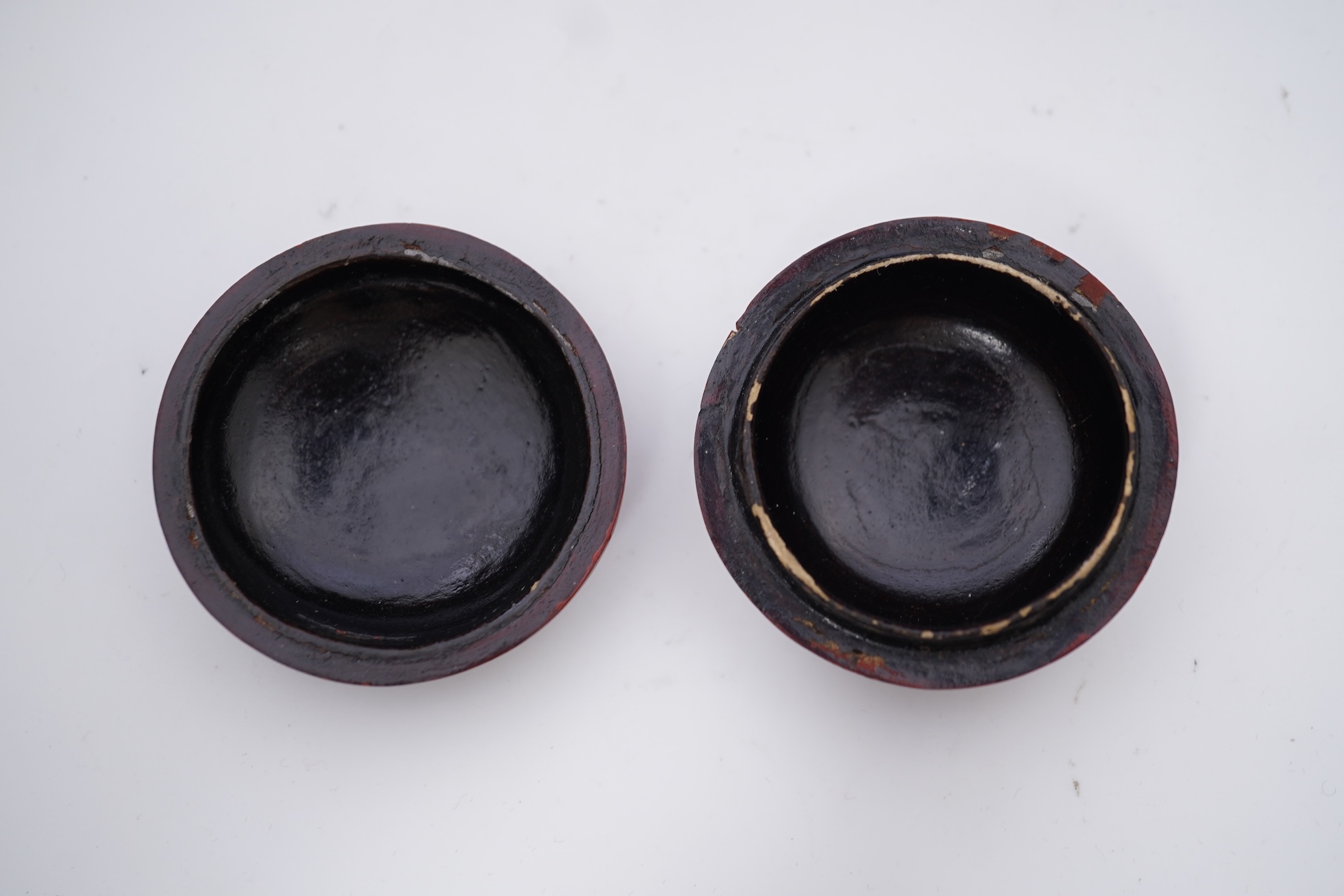 A Chinese cinnabar lacquer seal paste box, 19th century